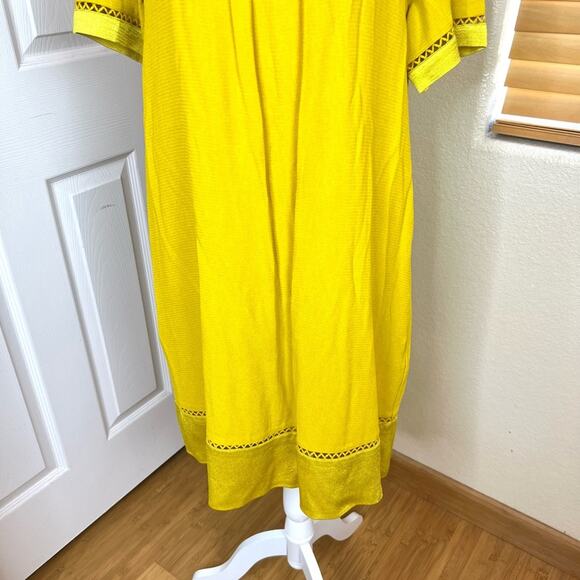 Anthropologie Maeve Verdet Gold Shift Pocket Dress. - Picture 4 of 11